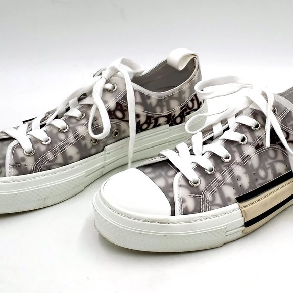 Dior Mens B23 LOW-TOP SNEAKER White and Black Oblique Canvas main image 9